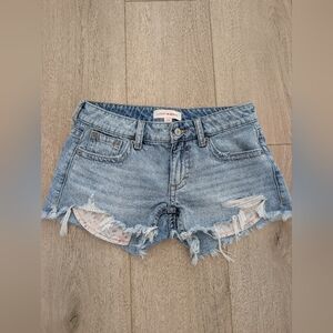 Lucky Brand Low Rise Short Distressed Denim Shorts